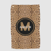 Monogram Leopard Print Personalisiert Ladys Golfhandtuch (Vorderseite)