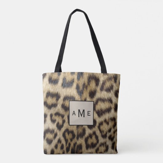 Monogram Leopard Print Tasche (Rückseite)