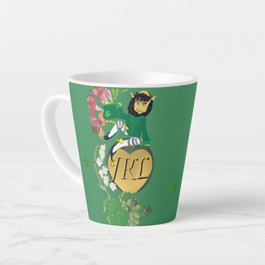 Monogram Leprechaun Floral Milchtasse (Linke Ecke)
