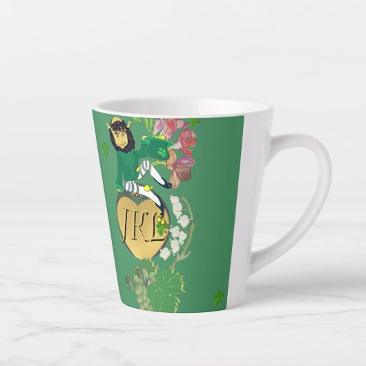 Monogram Leprechaun Floral Milchtasse (Rechts)