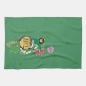 Monogram Leprechaun Green Fruit and Floral Geschirrtuch (Horizontal)