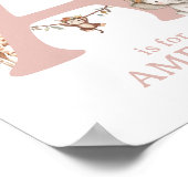 Monogram Letter A Boho Safari Animal Kinderzimmer Poster (Ecke)