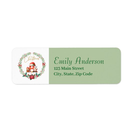 Monogram Letter A Christmas Wreath w/Santa Claus (Vorne)