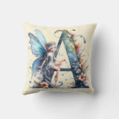 Monogram Letter A Fairy Kissen (Rückseite)
