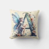Monogram Letter A Fairy Kissen (Vorderseite)