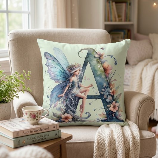 Monogram Letter A Fairy Kissen