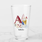Monogram Letter A Frohe Weihnachts Angel Snowman Glas (Rückseite)