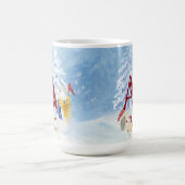 Monogram Letter A Frohe Weihnachts Angel Snowman Kaffeetasse (Mittel)