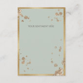Monogram Letter A Green Floral Elegante Wasserfarb Dankeskarte (Rückseite)