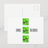 Monogram Letter A Name Whimsical Danke Postkarte (Vorne/Hinten)