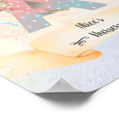 Monogram Letter A Niedlich Bunny Baby Girl Kinderz Poster (Ecke)