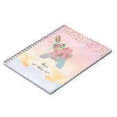 Monogram Letter A Niedlich Bunny Girl Daily Diary Notizblock (Linke Seite)