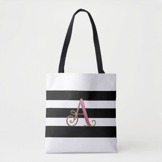 Monogram Letter A Shopping reusable tote bag Tasche (Vorderseite)