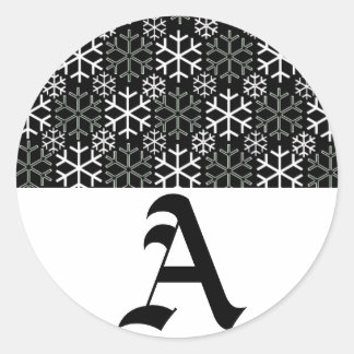 Monogram Letter A Snowflakes Sticker