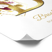 Monogram Letter B Gold Foil & Pink Floral Kinderzi Poster (Ecke)