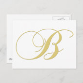Monogram Letter B Golden Single Postkarte (Vorne/Hinten)