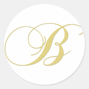 Monogram Letter B Golden Single Runder Aufkleber