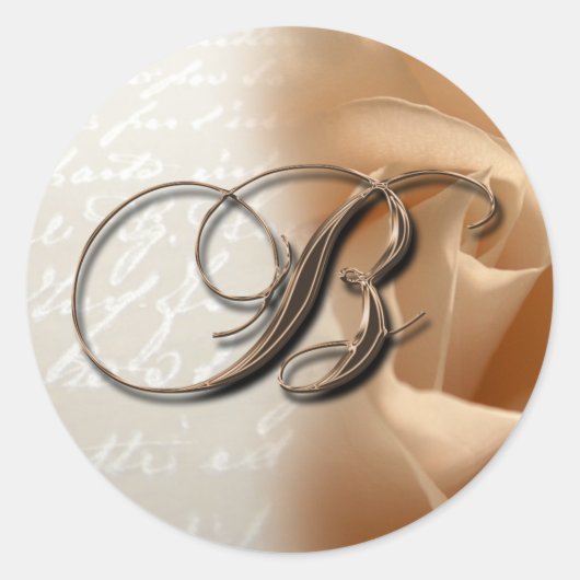 Monogram Letter B Wedding Envelope Sticker (Vorderseite)