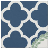 Monogram Letter Blue mit grünem Kranzquatrefolie Stoff (Nahaufnahme)