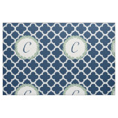 Monogram Letter Blue mit grünem Kranzquatrefolie Stoff (Fat Quarter (45,7 x 55,9 cm))