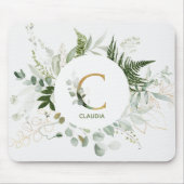 Monogram Letter C Fern & Succuled Mouse Pad Mousepad (Vorne)