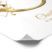 Monogram Letter C Gold Foil & Pink Floral Kinderzi Poster (Ecke)