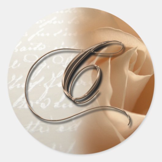 Monogram Letter C Wedding Envelope Sticker (Vorderseite)