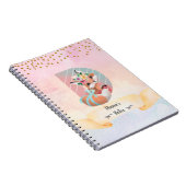 Monogram Letter D Baby Fox Girl Daily Diary Notizblock (Rechte Seite)