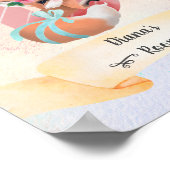 Monogram Letter D Baby Fox Girl Pink Kinderzimmer  Poster (Ecke)