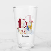 Monogram Letter D Niedlich Angel Snowman Weihnacht Glas (Rückseite)