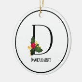 Monogram Letter D Personalisiert Weihnachten Keramik Ornament (Links)
