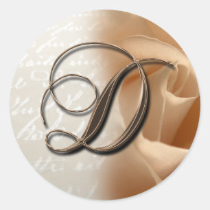 Monogram Letter D Wedding Envelope Aufkleber