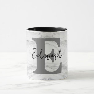 Monogram Letter E aus modernem und klassischem Mar Tasse