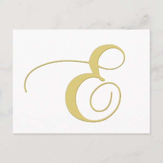 Monogram Letter E Golden Single Postkarte (Vorderseite)