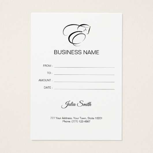 Monogram Letter E Horse (Rückseite)