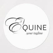 Monogram Letter E Horse Etiketten (Design 2)