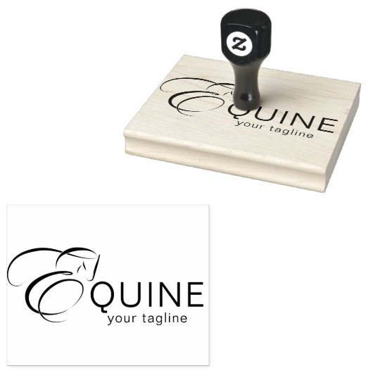 Monogram Letter E Horse Gummistempel (Stempel)