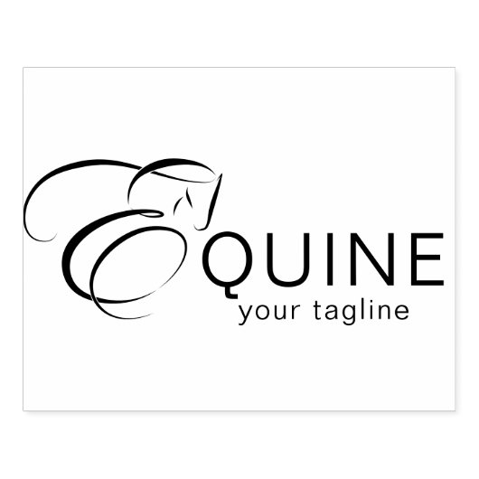 Monogram Letter E Horse Gummistempel (Prägung)