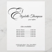 Monogram Letter E Horse in schwarzer Farbe Flyer (Hinten)