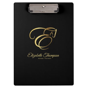 Monogram Letter E Horse Klemmbrett