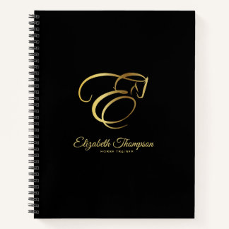 Monogram Letter E Horse Notizblock
