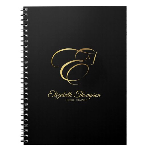 Monogram Letter E Horse Notizblock (Vorderseite)