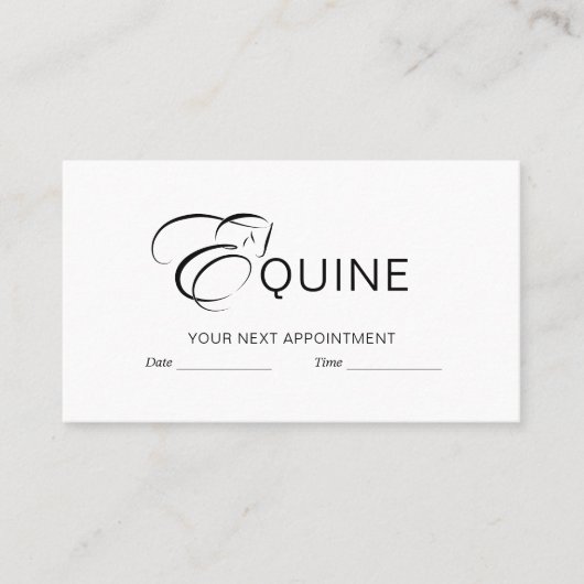 Monogram Letter E Horse Terminkarte (Vorderseite)