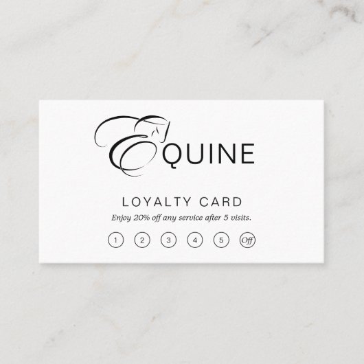 Monogram Letter E Horse Treuekarte (Vorderseite)