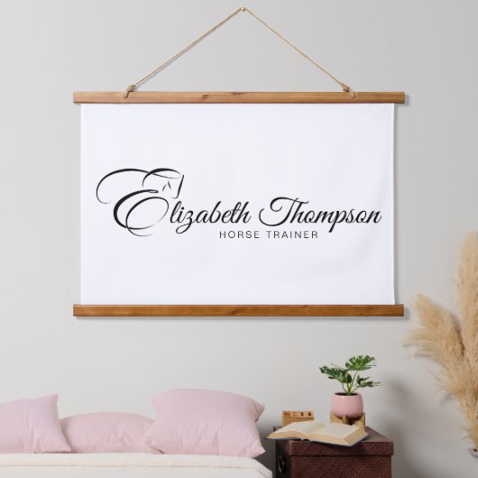 Monogram Letter E Horse Wandteppich Mit Holzrahmen (Schlafzimmer)