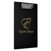 Monogram Letter E Pferd in Gold Glitzer Klemmbrett (Rechts)