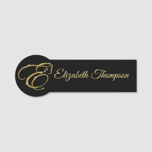 Monogram Letter E Pferd in Gold Glitzer Namensschild