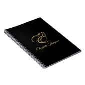 Monogram Letter E Pferd in Gold Glitzer Notizblock (Rechte Seite)