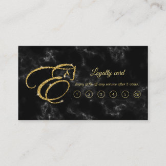 Monogram Letter E Pferd in Gold Glitzer Treuekarte