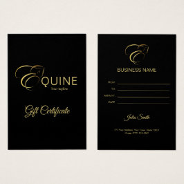 Monogram Letter E Pferd in Goldfarbe